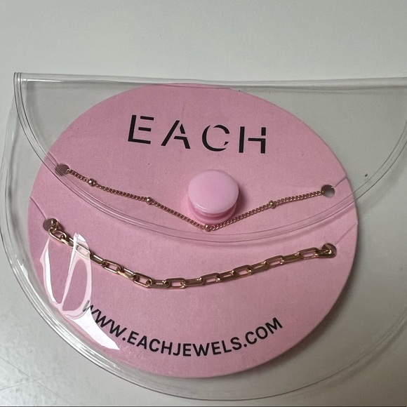 EACH JEWELS set of 2 14k gold plated layering necklaces - Picture 3 of 4